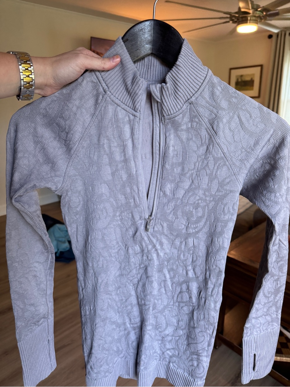Lululemon Restless 1/2 Zip Pullover Lavender Grey Long Sleeve Size 4